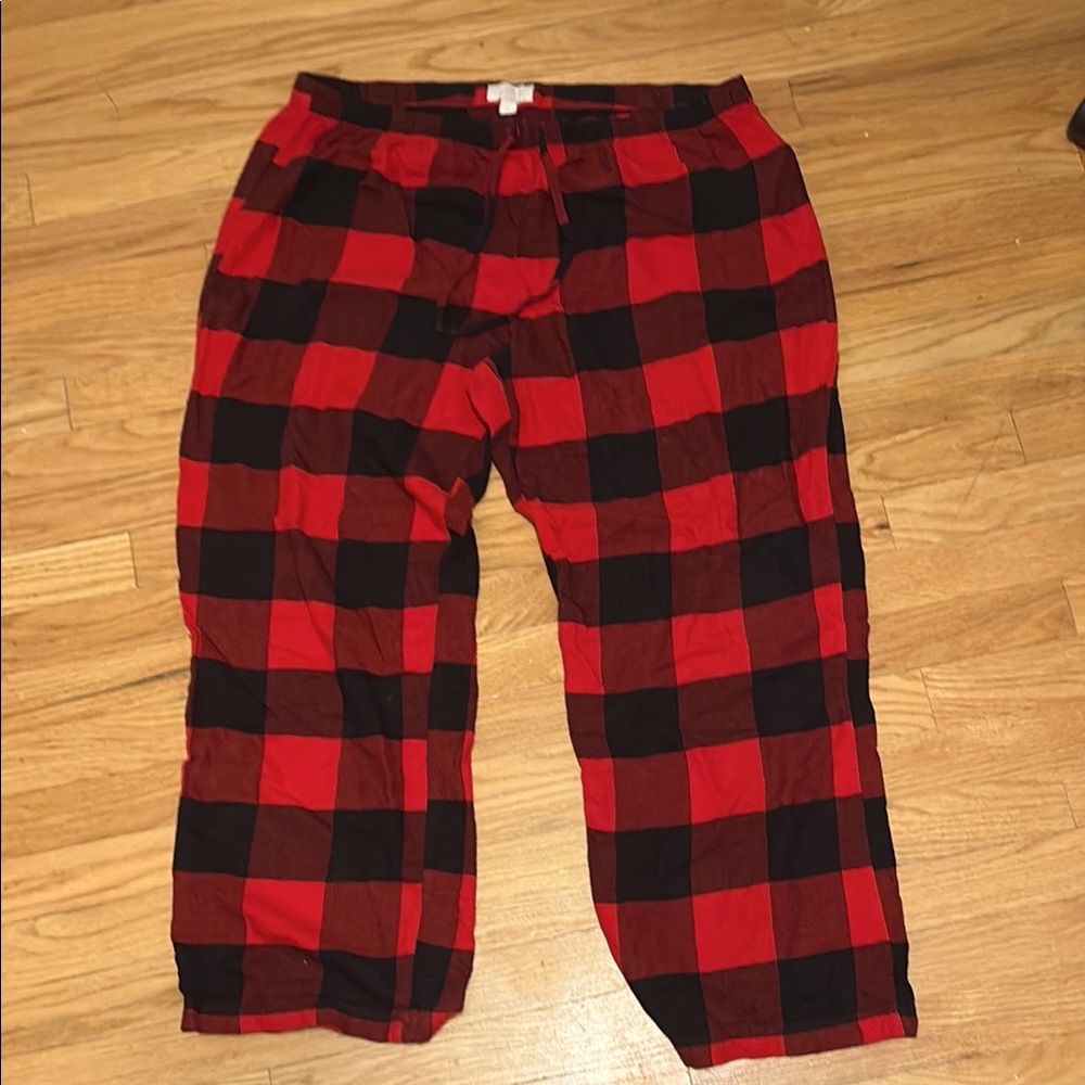 Plaid Red and Black Men's Joggers
